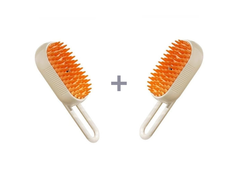 Pachet 1+1 Perie cu Abur pentru Animale de Companie, Indeparteaza Parul, Curatare,Maseaza , Maner Rotativ 360