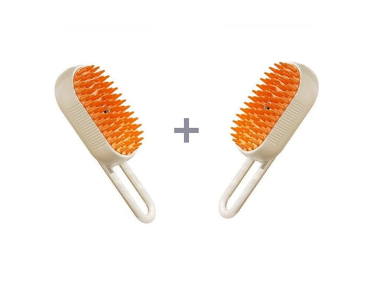 Pachet 1+1 Perie cu Abur pentru Animale de Companie, Indeparteaza Parul, Curatare,Maseaza , Maner Rotativ 360