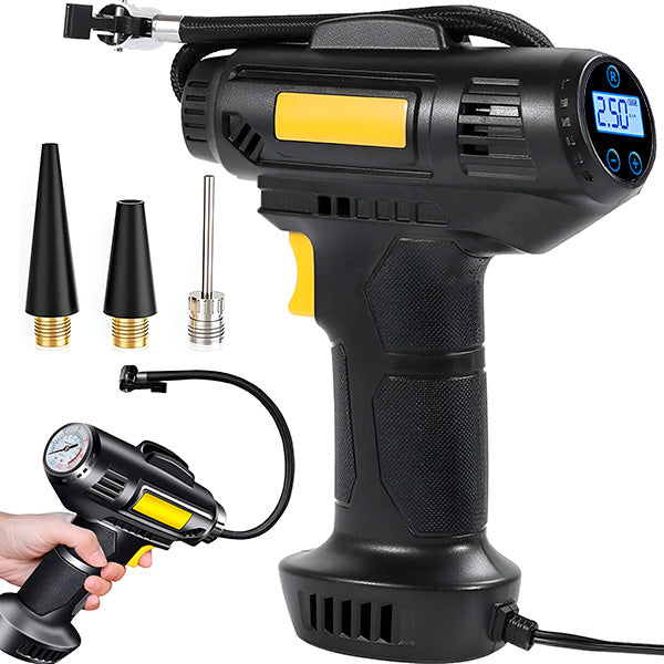 Compresor portabil multifunctional, 12V, 10 bari, afișaj digital LED, alimentare la bricheta masinii