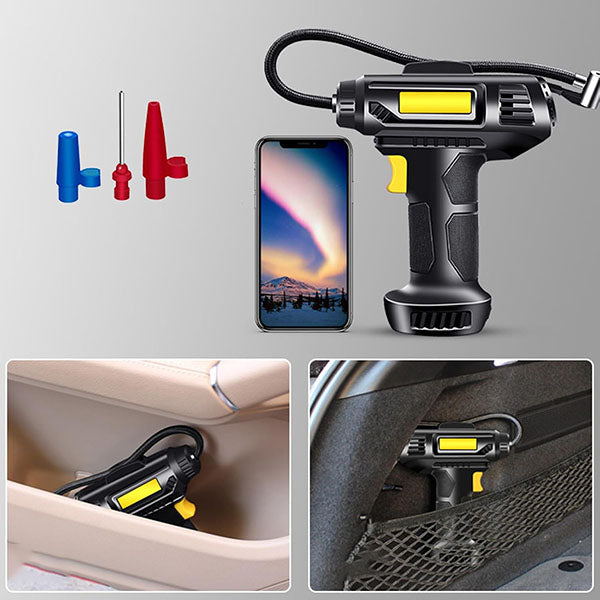 Compresor portabil multifunctional, 12V, 10 bari, afișaj digital LED, alimentare la bricheta masinii